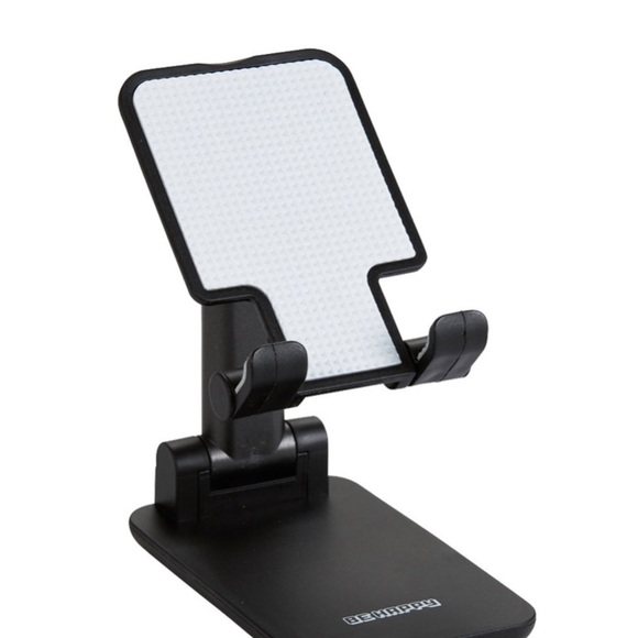 - NIB BE HAPPY ADJUSTABLE PHONE STAND 1.0in RUBBER GRIP PINK - Picture 4 of 4